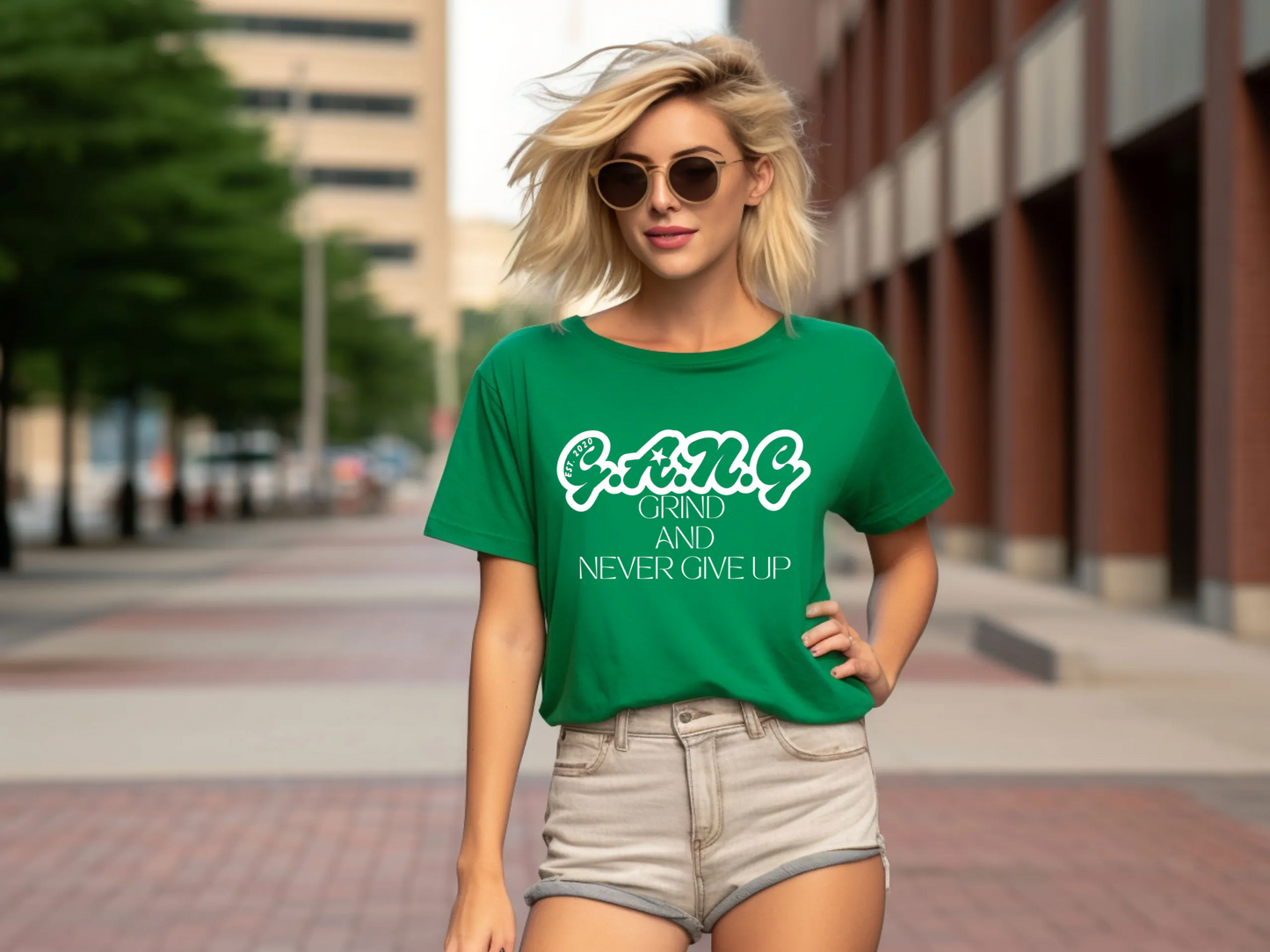 Grind And Never Give up white logo