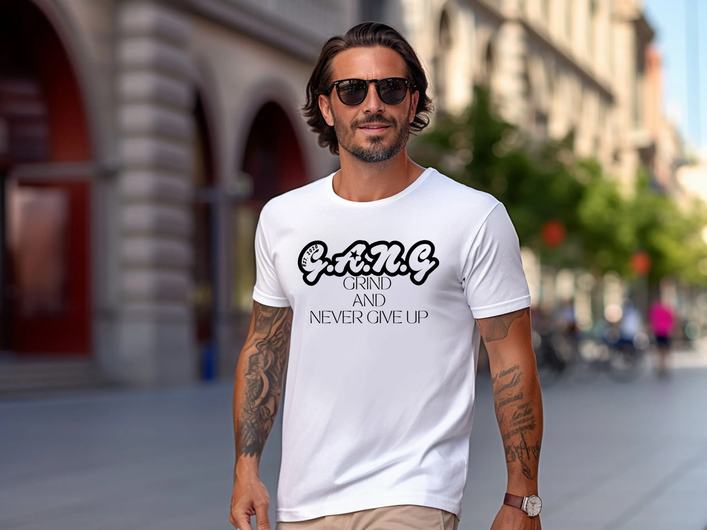 Grind And Never Give up black logo